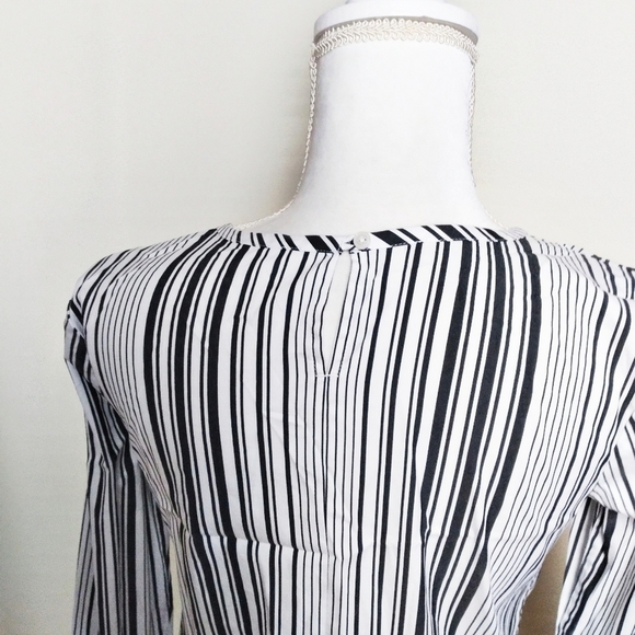 Talbots Side Tie Striped Blouse Small Petite - Picture 2 of 8